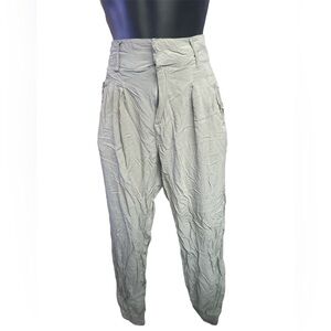 VILA Women’s Light Gray/Green Drop-Crotch Casual Pants